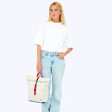 Mini sac à dos beige rouge