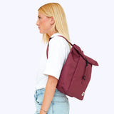Rolltop Mini Sac à Dos Ordinateur Rouge Bordeau