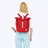 Rolltop Mini Sac à Dos Ordinateur Rouge