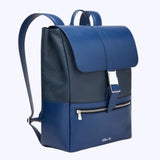 Sac à Dos en Cuir Bleu et Noir pour Ordinateur