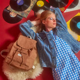 Sac à Dos Léger pour Femme et Homme de Couleur Marron Clair